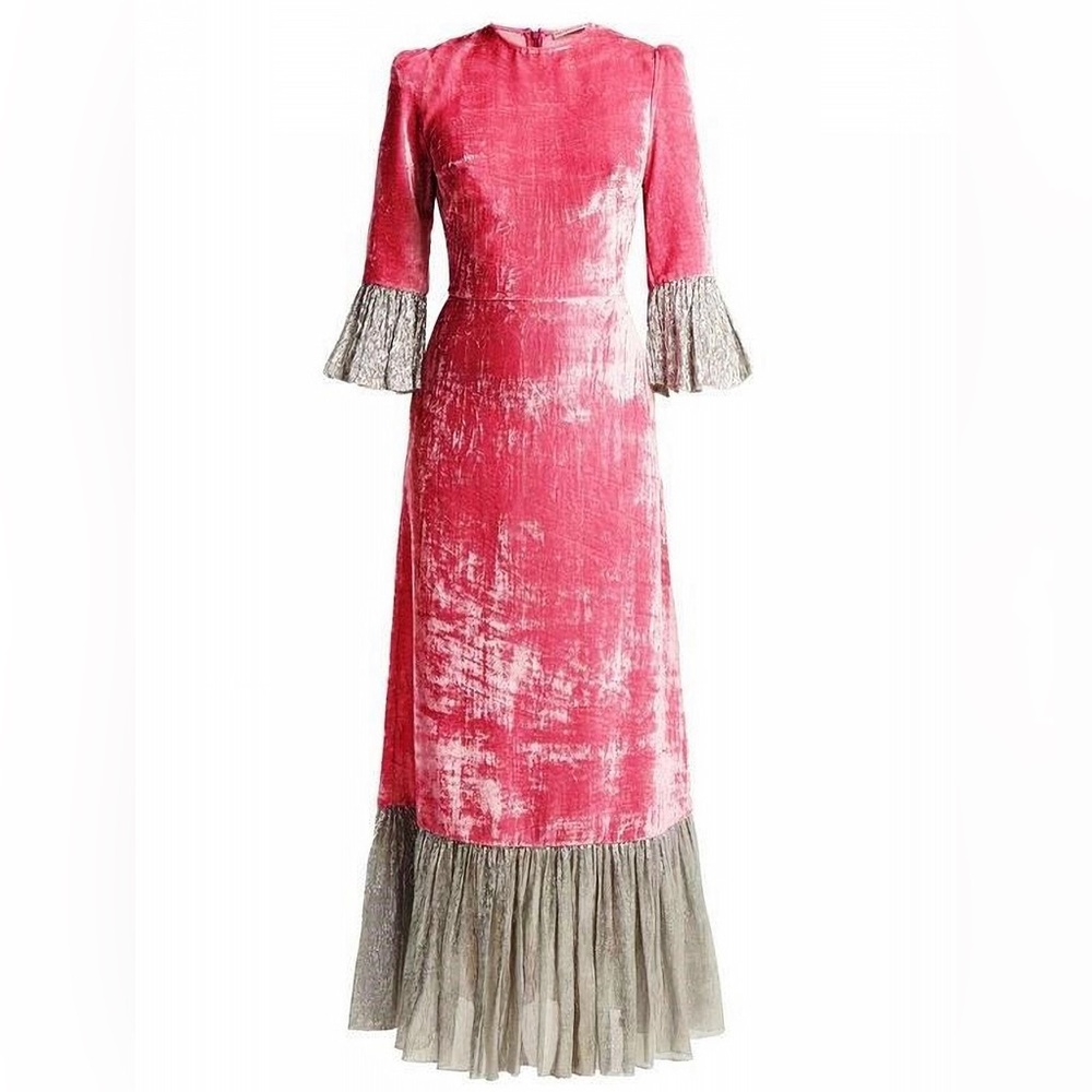 Handmade pink velvet maxi dress 🩷